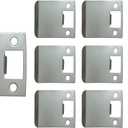 QCAA Solid Brass Extended Lip Strike, 3''X2-1/4", Satin Nickel, 10 Pack, Made in Taiwan