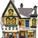 MOMENTS IN TIME Light Up Toy Shop Christmas Village Building 10.8 LED Resin House Battery Operated Holiday Decoration Gift Wrapped Ready Christmas Collectible Holiday Village House Decoration