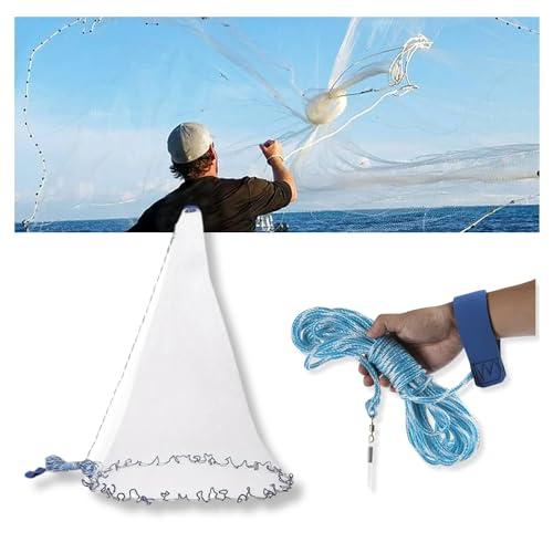The Perfect Part Fishing Net - Nylon Cast Nets for Fishing with Zinc Sinkers, Heavy Duty Casting Net for Saltwater & Freshwater for Bait, 3ft Radius Strong Mesh Easy Throw Fish Net for Fishing, 1.8M NET DIAMETER/3FT NET HEIGHT