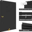 LazBlinds No Tools No Drill Cordless 1" Vinyl Mini Blinds, 100% Blackout Blinds for Indoor Windows, Room Darkening Privacy Window Blinds and Shades for Interior, 35" W x 64" H, Black