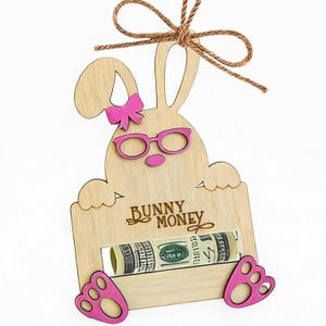 3 x Easter Bunny Money Holder for Cash Gift,Cards Holder Basket Tag,Stuffers for Toddler,Kids,Teens,Gifts for Baby Boy,Girl,Grandchildren,Easter Basket Decorations(Pink)