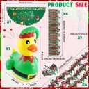 Hungdao 4ft Christmas Golf Cart Decoration Kit Christmas Inflatable Elf Duck PVC Blow Ups Elf Duck Fan Flag Tinsel Garlands Tinsel Streamers Reusable Outdoor Pool Floats Decoration for Parade Yard