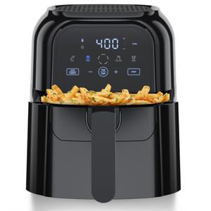 6 Qt. Black Air Fryer with Digital Touch Control