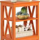 VECELO Modern Nightstands X-Design Side End Table Night Stand with Storage Shelf for Bedroom,Living Room, (Orange)