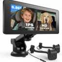 Baby Car Camera for 2 Kids | 6.86" 1080P IPS Dual-Camera Split Screen Monitor - 360 Rotation IR Night Vision - USB Powered Headrest Mount Baby Car Cam