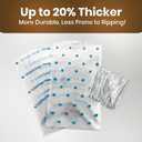 2 x Artboil Blue Dots Cello Bags 5x7 Inch - Twist Tie Silver - Stylish Resealable Treat Bags for Bakery and Gifts (50 Pack)