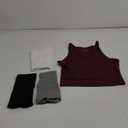 Kole Meego Crop Tops For Women Workout Cropped Tank Top High Neck Camisole Yoga Shirts Athletic Undershirts 4 Pack (Medium, Black/White/Grey/Burgundy)