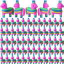 Weysat 50 Pcs Mini Donkey piñatas Figurines Small Rainbow Piñata Figures to Hide and Seek Little Cinco De Mayo Fiestas Statues for Mexican Party Gifts Fiesta Theme Birthday Supplies Piñata Stuffers