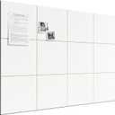 Bumusty Large Cork Board 48" x 36" Alternative - 12 Pack Felt Wall Tiles with 70 Safe Removable Adhesive Tabs, 30 Pushpins, Cork Boards for Walls Pin Board Bulletin Board Office Decor (Milky White)