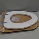 Mayfair Padded Toilet Seat with Chrome Hinges, Soft Vinyl over Wood Core Seat, Made in USA, Elongated, White