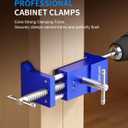 DAYDOOR Professional Cabinet Clamps 4 Pack, Heavy-Duty Cast Steel, Integrated Drill Guide & EVA Protection, Face Frame Alignment Tool for Cabinet Installation & Woodworking, Blue