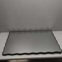 22""x30"" Wavy Mirror,Black Bathroom Mirror,Wood Framed Waved Edge Accent Mirror,Rectangular Wall Mirror,Decorative Vanity Mirror,Farmhouse Irregular Mirror for Bedroom Entryway Living Room