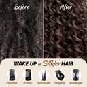 2 x Silk Satin Bonnet for Sleeping Women - Hair Bonnet for Curly Frizzy Hair Care, Adjustable Sleep Cap, Double Layer Head Hair Wrap, Black (Large)