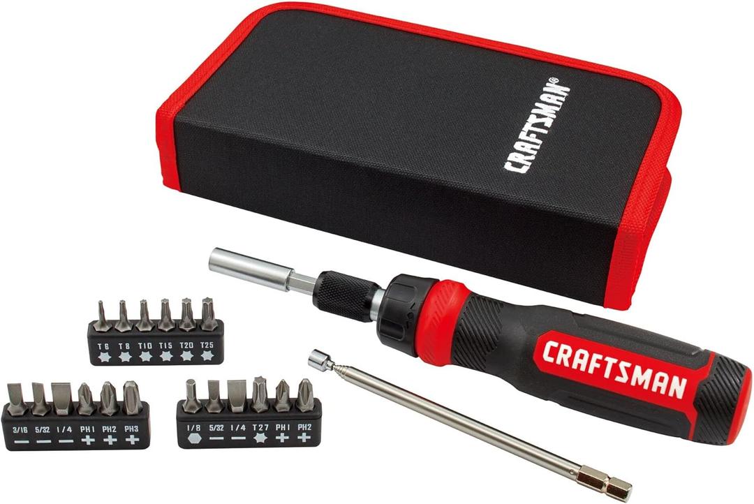 CRAFTSMAN Ratcheting Screwdriver, Multibit Set, 26-Piece (CMHT68001)