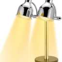 Commercial Dual Head Food Heat Lamp Adjustable Stainless Steel Head with Marble Base 2 Heating Bulbs for Food Heating Warmer Light Lamp for Food Service Heat Lamp