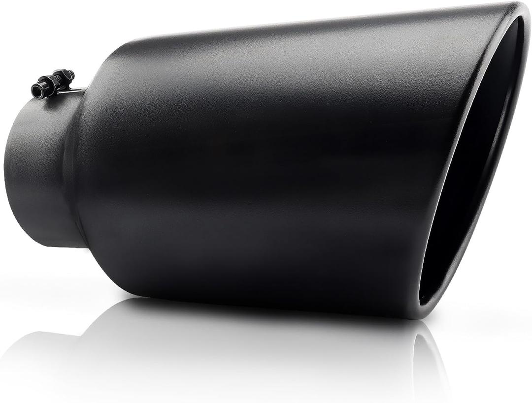 5" Inlet 8" Outlet Exhaust Tip 15” Length Stainless Steel Black