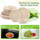 Havawish 150 Pcs Compostable Paper Plates and Bowls Set 7 Inch 10 Inch Disposable Plate 12oz Biodegradable Bowls for Party Dinner 50-person Bulk Party Supplies
