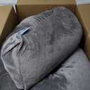 Body Pillow for Adults - Soft Long Bed Pillows Insert for Sleeping - Shredded Memory Foam and Removable Washable Cover - Swan Shaped Side Sleeper Pregnancy Pillow 49 Inch (Grey) (Fluffy Luxe)