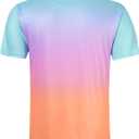 uideazone Mens Golf Shirt Dry Fit Athletic Polo Shirts Moisture Wicking Performance 3D Print Short Sleeve (Small, Gradient Colorful)