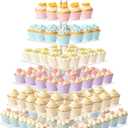 weddingwish Cupcake Stand, 7 Tier Square Cupcake Stand for 160 Cupcakes, Acrylic Cupcake Tower Stand, Large Cupcake Display Stands, Tiered Cupcake Holder Stand for Birthday, Party, Baby Shower