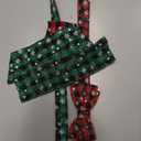 ADOGGYGO 2 Pack Christmas Dog Collar with Bow Tie, Classic Plaid Red Green Dog Collars with Removable Bowtie Christmas Collars for Small Dogs Pets (Small)