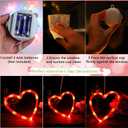 3 x 3Pcs Valentine's Day Window Lights, Red Heart Shaped Valentine's Day Window Decorations Battery Powered Hanging Romantic Lights with Suction Cup&Timer for Valentines Day Wedding Anniversary Home Decor