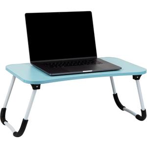 Mind Reader Lap Desk Laptop Stand, Bed Tray, Folding Legs, Couch Table, Portable, MDF, 23.25" L x 13.75" W x 10.5" H, Blue