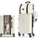 Hoteel Luggage Sets 3 Piece, ABS+PC Hard Shell Expandable Suitcases with Wheels, TSA Aproved Lock and Carry on Bags, Travel Suit Case Set for Men and Women, (3-Piece, Beige) (3-Piece(20/DB/TB))