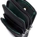 Small Crossbody Wallet Phone Bag Women Mini Crossbody Purse Cell Phone Shoulder Bag Mini Wallet Over Shoulder Strap (Ebony Black)