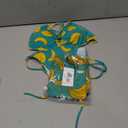 Irisjudy Women's 3 Piece Boho Floral Bathing Suit with Beach Wrap Skirt Sarong Chiffon Swimsuit Tie Side Bikini Set Cover Up (Medium, Yellow Banana)