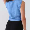 Workout Tops for Women Lightweight Yoga Shirts Athletic Top Gym/Running Cropped Tank Tops Baby Blue (Blue)