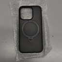 TORRAS Upgraded 360 Spin Magnetic Stand for iPhone 15 Pro Case, Fit for MagSafe, Built-in Kickstand & Ring Holder, Mil-Grade Protective Soft Edge Translucent Case for iPhone 15 Pro, Black 6.3''