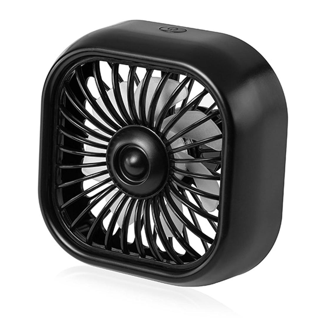 Car Fan USB Powered, Powerful 3 Speed, Portable Cooling Clip Fan for Car Vent, Quiet Brushless Motor, 360 Degree Rotatable, Air Circulation for Vehicle, Van, Truck, SUV, RV(Black)