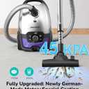 Aspiron Canister Vacuum,1700W/45KPA Bagged Vacuum Cleaner,Easy to Push