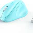 Ergonomic Wireless Mouse with USB Receiver for PC Computer, Laptop and Desktop, Ergo Mouse Vertical with Silent Clicks Long Battery Life, Up to 1600 DPI & 1 AA Battery Powered, Blue