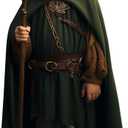 HOMELEX Renaissance Costume for Boys Kids Medieval Cloak With Hood Halloween Ranger Wizard Elven Hooded Cape Robe (Medium, Green-1)