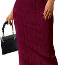 PRETTYGARDEN Women's 2025 Summer Sleeveless Bodycon Dress Textured Back Slit Sexy Cocktail Party Midi Dresses (Large)