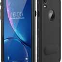 Diverbox for iPhone xr Case Waterproof,Shockproof Dustproof IP68 Full-Body Sturdy with Kickstand Case Built-in Screen Protector,Underwater Full Sealed Cover Protective for iPhone xr (Black)