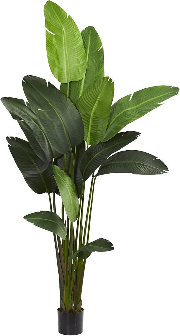 Nearly Natural Travelers Palm Artificial Silk Trees Green 14"D x14"W x7 Ft