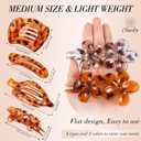 2 x Obeoby 8 Pcs Flat Hair Clips for Women, 4 Types French Flat Claw Clips Hair Accessories Barrettes Large Medium (Tortoiseshell)