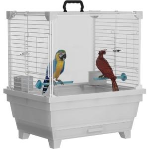 Small Bird Travel Carrier Cage: Portable Parakeet Flight Birdcage for Parrot Cockatiel Conure, Guinea Pig Rabbit Animal Cage