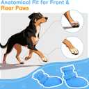 Waterproof Silicone Dog Shoes for Small Medium & Large Dogs, 4 PCS Non Slip Dog Rain Boots with Adjustable Magic Tapes, Paw Protectors Dog Boots for Hot Pavement, Beach, Rain, Hiking(Blue, M)