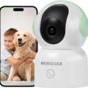 2K 3MP Indoor Security Camera, 5GHz/2.4GHz WiFi Camera, Security Camera for Home, 360Pan Security Cameras with Motion Detection & One-Touch Call, Night Vision, Compatible with Alexa, Green