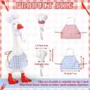 2 Packs Mini Goose Chef Outfits Chef Hats and Aprons for 7-inch Desk Goose Statue Christmas Desk Decor Cute Magnetic Duck Costume Decor Christmas Gift