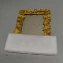 Cuspin 5x7 Picture Frame, Ornate Vintage Gold Photo Frame with Glass Front, Resin Ginkgo Leaf Textured Picture Frames for Tabletop or Wall Mount, Horizontal or Vertical