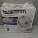 BLACK+DECKER 9-Inch Frameless Box Fan, Freestanding Desk Fan with 3-Speed Settings, Portable Fan for Home Office or Garage, BFB09W, White