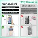 Foldable Nursing Clipboard 4 Layer, Aluminum Medical Clipboard with Cheat Sheet, Privacy Nurse Clipboard for Hospital, Clinic, Nursing Student (Mint)
