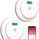 SITERWELL WiFi Smoke Detector, Smart Smoke and Carbon Monoxide Detector with LCD Display, 2.4G WiFi Smoke Detector and Carbon Monoxide Detector Combo Conforms to UL 217 & UL 2034 Standards, 2 Pack