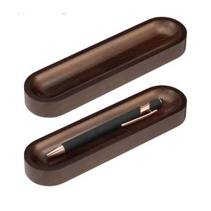 Chunful Set of 2 Black Walnut Pen Tray Wood Pen Holder Wooden Pencil Holder for Desk Multiple Use Desk Writing Stationary Organizer Office School Supplies Storage