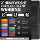Strapworks Heavyweight Polypropylene Webbing - Heavy Duty Poly Strapping for Outdoor DIY Gear Repair (2" x 10 yard, Black)